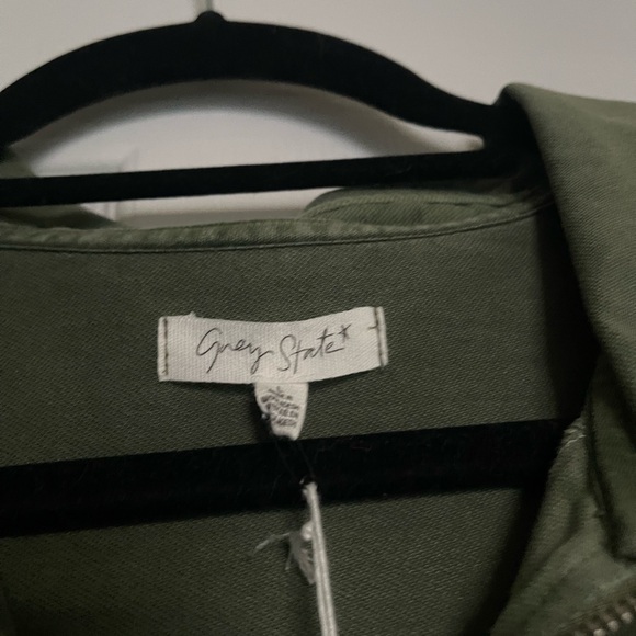 NWT, Grey State Olive Green Utility Dress - Washed Irvine Dress - Picture 7 of 9